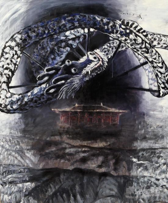 艺术家关旨越与龙出涿鹿