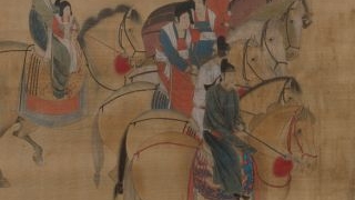 仿唐张萱虢国夫人游春赛马图